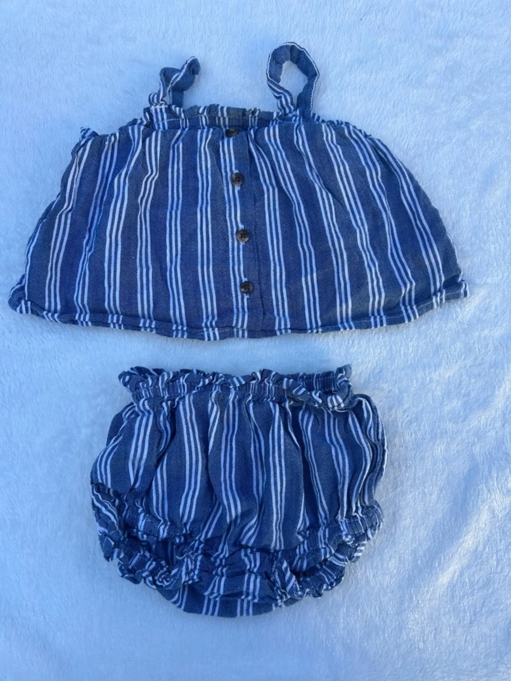 Old Navy Blue & White Striped Toddler Two-Piece Set